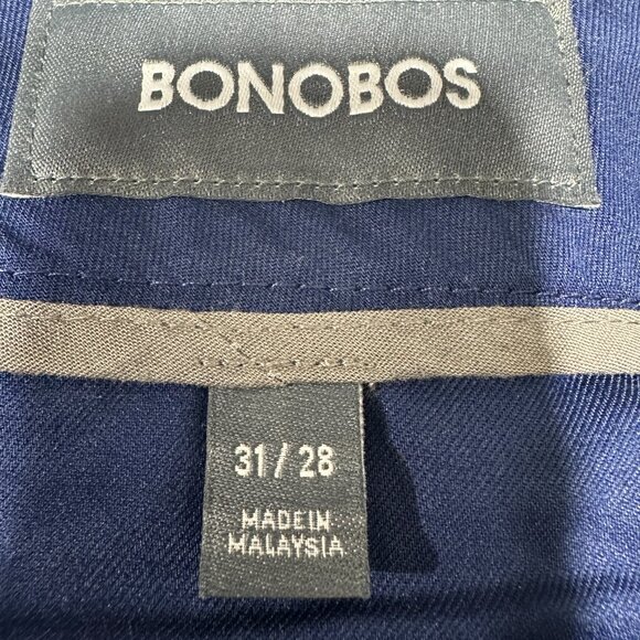 Bonobos Pants Mens 31 Monday Chino Slim Fit Navy Blue Flat Front Pockets - Picture 5 of 9